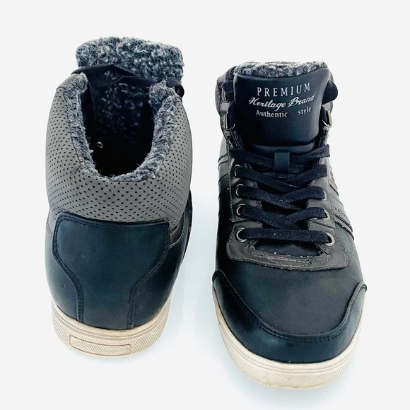 PLATO Men’s Leather High Top Sneakers Boots Winter Lace-Up EUR 41 US 7.5 - Picture 2 of 6